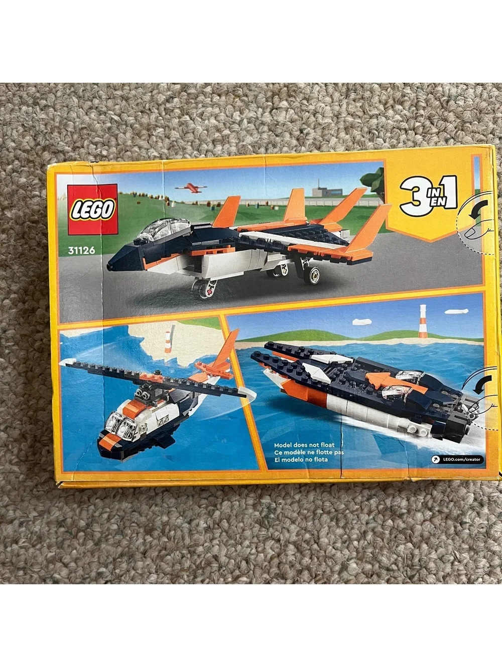 New Lego Creator Set 31126 Supersonic Jet 215 Pieces